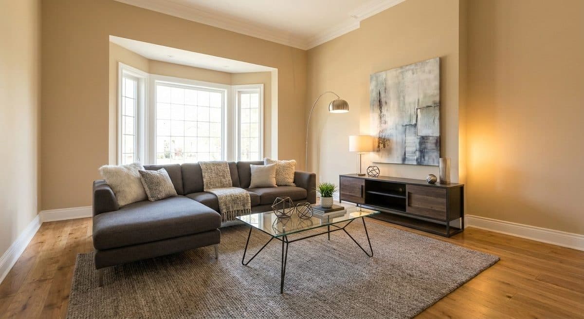AI staged living room
