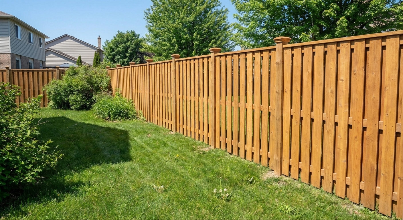 New cedar fence installed